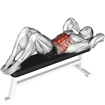 Weighted Crunch (Behind Head) demonstration